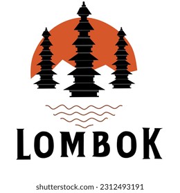 Lombok island logo design vector