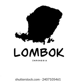 Lombok island map hand drawn 