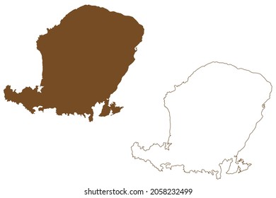 Lombok island (Republic of Indonesia, South East Asia, Lesser Sunda Islands) map vector illustration, scribble sketch Lombok map