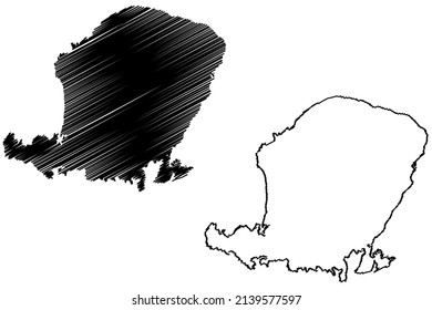 Lombok island (Republic of Indonesia, South East Asia, Lesser Sunda Islands) map vector illustration, scribble sketch Lombok map