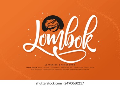 lombok lettering background vector design