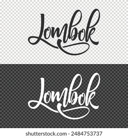 lombok lettering clipart element design