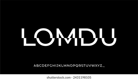 LOMDU FONT VECTOR MINIATURA EN MAYÚSCULA GLITCH SAN SERIF