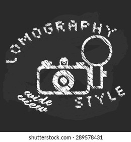 Lomography style chalk camera sketch