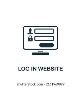 Icono de Lon In Website. Icono de diseño web simple monocromo para plantillas, diseño web e infografías