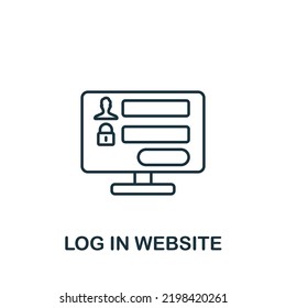 Lon In Website icon. Monochrome simple Web Design icon for templates, web design and infographics