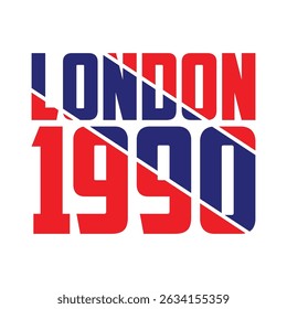 London 1990 Athletic department college slogan ilustração vetorial para camiseta e outros usos.