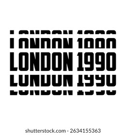 London 1990 Athletic department college slogan ilustração vetorial para camiseta e outros usos.