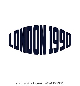 London 1990 Athletic department college slogan ilustração vetorial para camiseta e outros usos.
