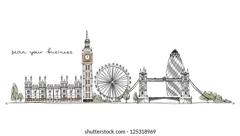 London Skyline Drawing Hd Stock Images Shutterstock