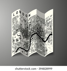 London 3D paper map