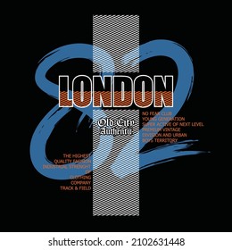 London 82 slogan and lettering hands typography graphic design in vector illustration.