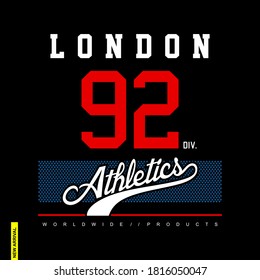 London 92 stylish t-shirt and apparel trendy design with simple typography, good for T-shirt graphics, poster, print and other uses.
