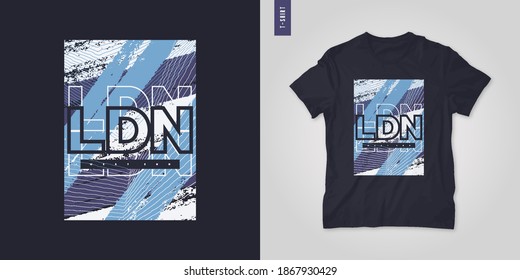 London. Abstract Geometric T-shirt Vector Design, Poster, Print, Template.