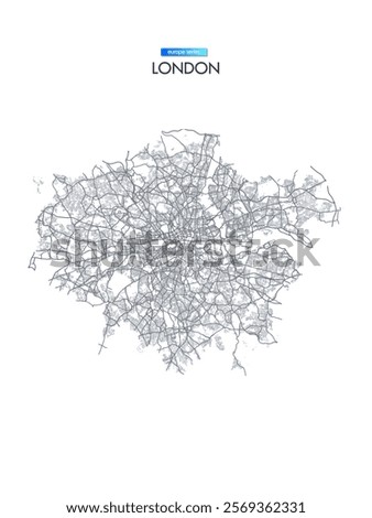 London administrative vector map. Tourist decorative street map.