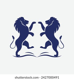 London Animal Lions or Lion Standing Mascot Logo Design lion roaring branding