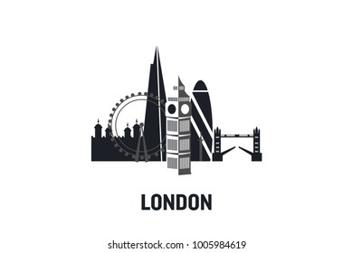 Minimalist Illustration London Principal Buildings Flat Stock Vector ...