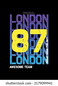 London Awesome Team,t-shirt Design Fashion Vector Varsity