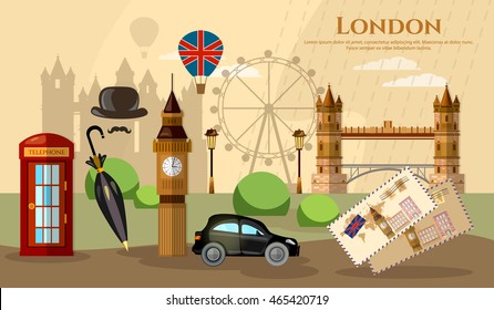 London banner capital of Great Britain United Kingdom vector illustration 