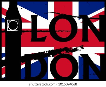 London Big Ben, flag england