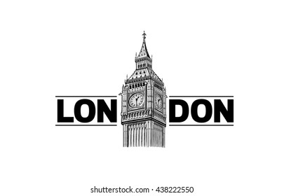 London Big Ben hand drawing