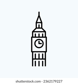 London Big Ben Icon Outline Storke London