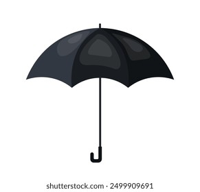 London black umbrella. British traditional accessory. United Kingdom culture and traditions. Protection from rain. Template and layout. Flat vector illustration isolated on white background