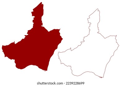 London Borough of Barking and Dagenham (United Kingdom of Great Britain and Northern Ireland, Ceremonial county and region Greater London, England) map vector illustration, scribble sketch map