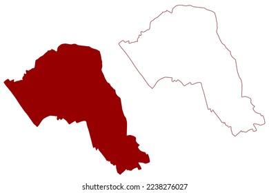 London Borough of Camden (United Kingdom of Great Britain and Northern Ireland, Ceremonial county and region Greater London, England) map vector illustration, scribble sketch map