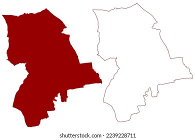 London Borough of Havering (United Kingdom of Great Britain and Northern Ireland, Ceremonial county and region Greater London, England) map vector illustration, scribble sketch map