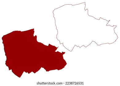London Borough of Merton (United Kingdom of Great Britain and Northern Ireland, Ceremonial county and region Greater London, England) map vector illustration, scribble sketch map