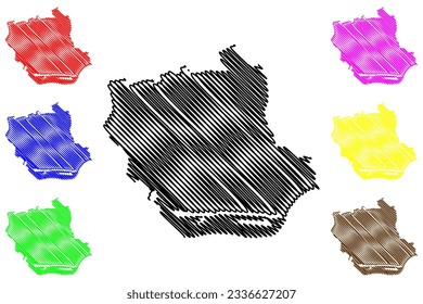 London Borough of Newham (United Kingdom of Great Britain and Northern Ireland, Ceremonial county and region Greater London, England) map vector illustration, scribble sketch map