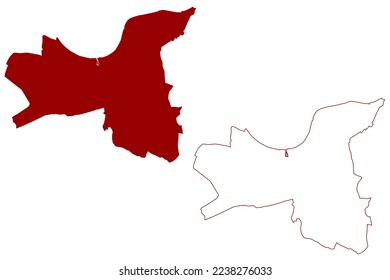 London Borough of Wandsworth (United Kingdom of Great Britain and Northern Ireland, Ceremonial county and region Greater London, England) map vector illustration, scribble sketch map