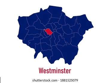 Map Of Westminster London London Borough Westminster Map Map Colored Stock Vector (Royalty Free)  1881525079 | Shutterstock