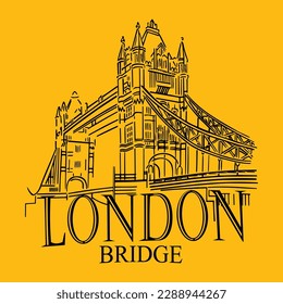 Diseño de vectores de dibujo de puente de Londres
