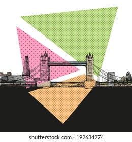 London bridge hand drawn, vector illustration
