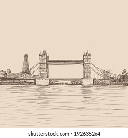 London bridge hand drawn, vector illustration