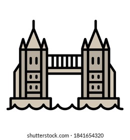 London bridge icon. Outline london bridge vector icon for web design isolated on white background
