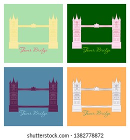 London Bridge Logo. Attraction of the capital of England. Vector illustration