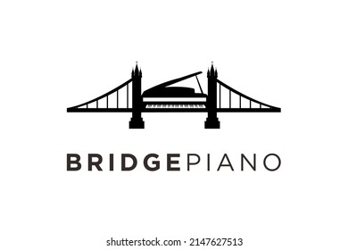 Inspiración en el diseño del logotipo del Instrumento de música piano del puente de Londres