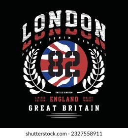 london britain graphic t shirt design, typography vector, illustration, casual style