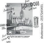 london britain slogan view for t-shirt kids girly