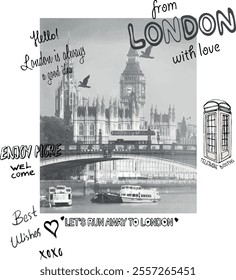 london britain slogan view for t-shirt kids girly