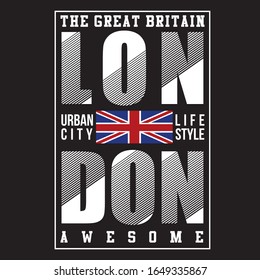 london britain vector graphic tee