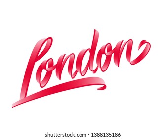 London brush style dynamic hand lettering. Vector text.