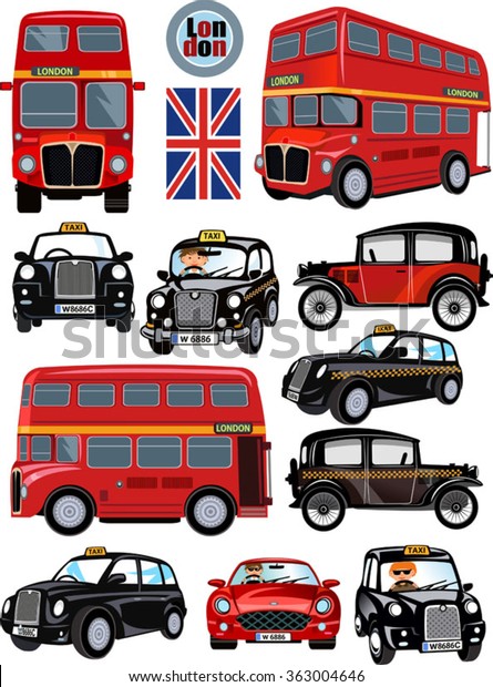 London Bus\
and Car. The English London\
Transportation