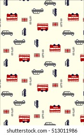 London bus and car pattern