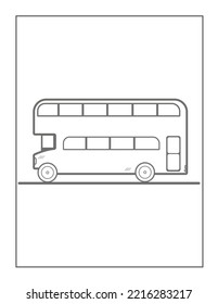 London bus coloring page practice worksheet for preschoolers