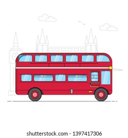 London Bus. Cute vector. Transportation