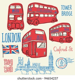 London Bus Doodle Vector